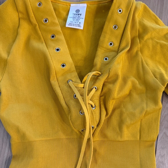 Tissini Body Madelyn Shapewear Bodysuit Mustard Tummy Control - Picture 4 of 5